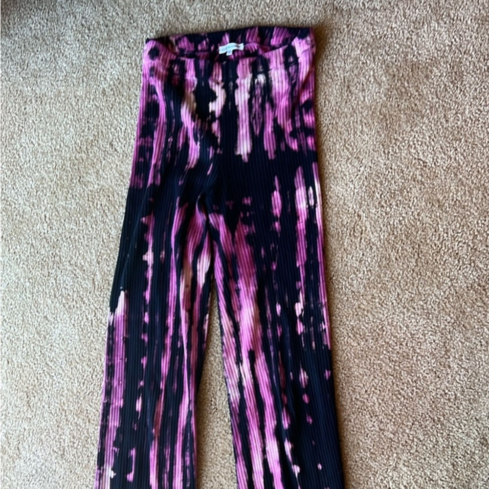 Cotton Citizen Pink/Black Knit Flare Pants